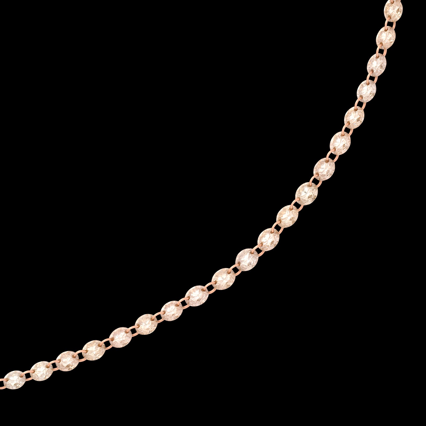 14K Rose Gold 0.15 Single Diamond Necklace with 18